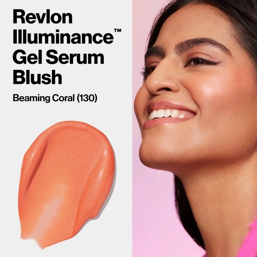 Revlon Illumunance Gel Serum Blush, Lightweight, Peach Blush- 130 Beaming Coral